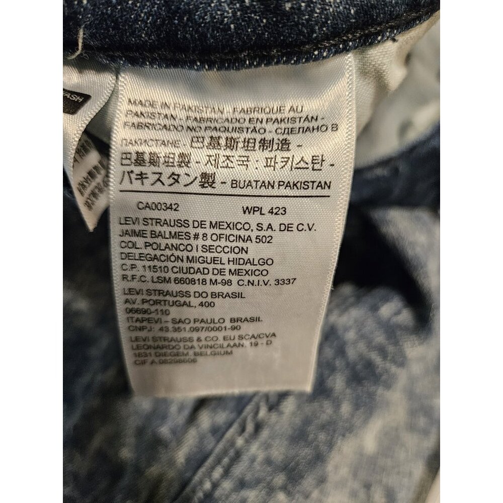 Levis 541 Jeans Mens 42x32 Blue Acid Wash Athletic Fit Taper Stretch Denim - Picture 12 of 13